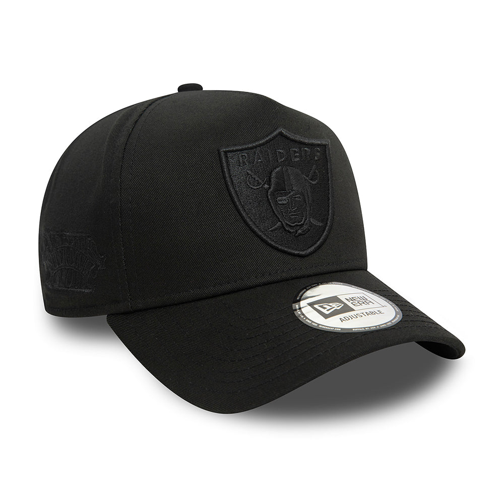 New Era Las Vegas Raiders A-Frame Snapback Cap - NFL Monochrome - Black On Black