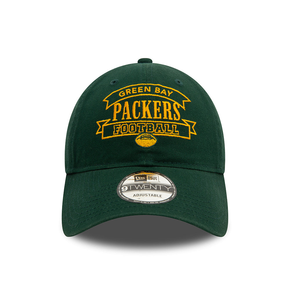 New Era 9TWENTY Green Bay Packers Baseball Cap - NFL Retro - Dark Green