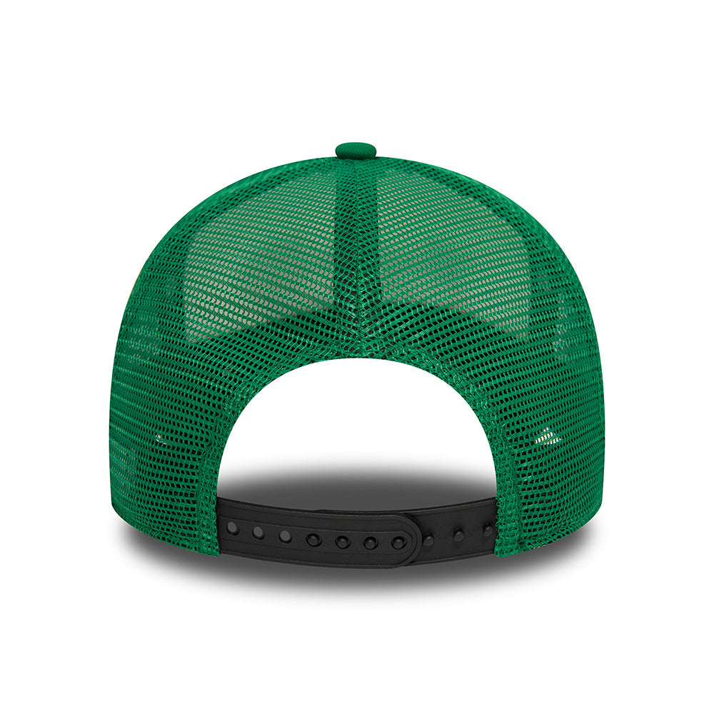 New Era Boston Celtics A-Frame Trucker Cap - NBA Graphic - Off White-Black-Green