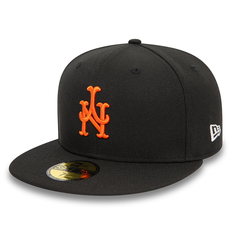 New Era 59FIFTY New York Mets Baseball Cap - MLB Upside Down AOP - Black-Orange