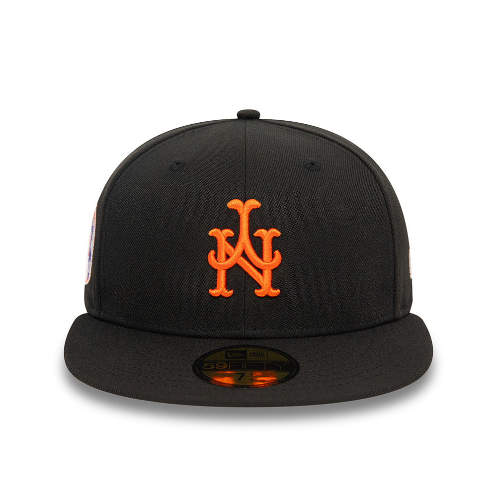 New Era 59FIFTY New York Mets Baseball Cap - MLB Upside Down AOP - Black-Orange