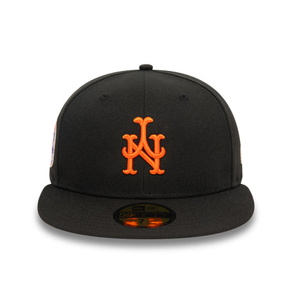 New Era 59FIFTY New York Mets Baseball Cap - MLB Upside Down AOP - Black-Orange