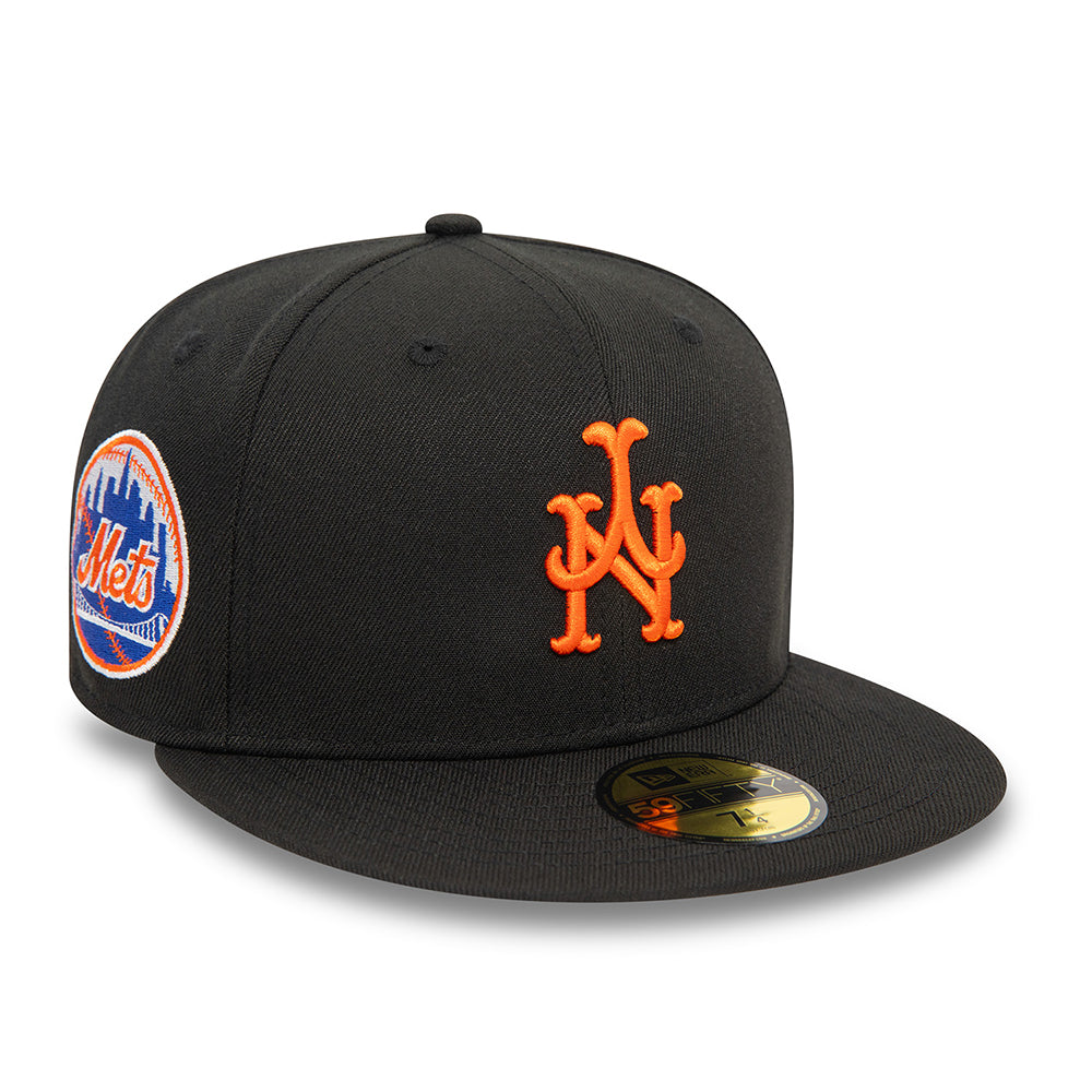 New Era 59FIFTY New York Mets Baseball Cap - MLB Upside Down AOP - Black-Orange