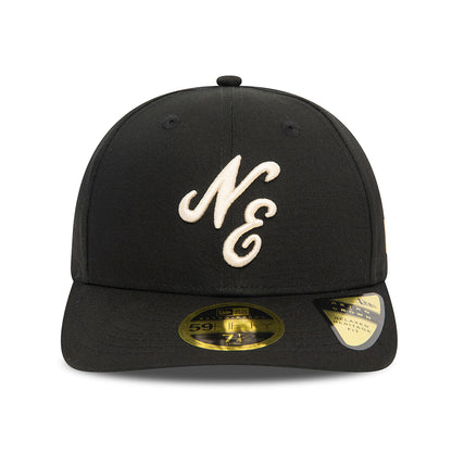 New Era 59FIFTY Low Profile Baseball Cap - NE Heritage Script - Black-Stone