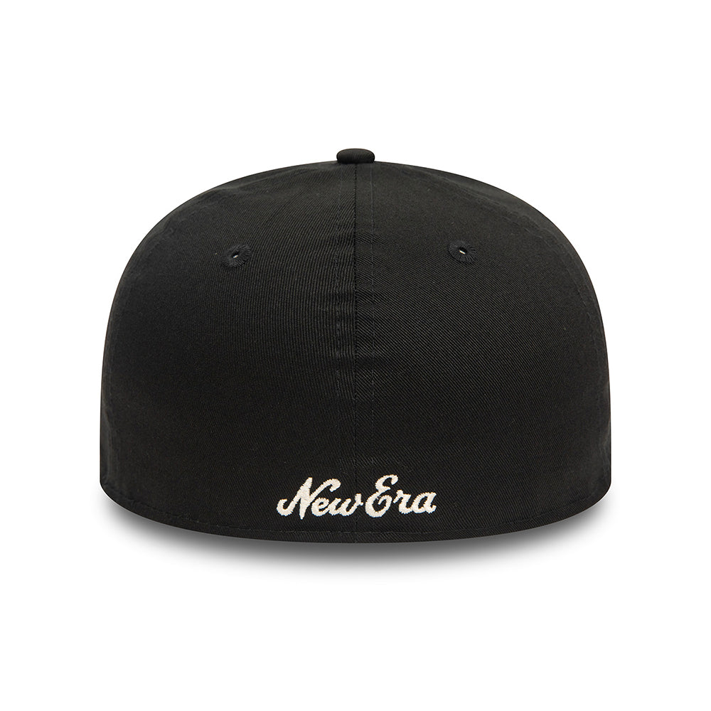 New Era 59FIFTY Low Profile Baseball Cap - NE Heritage Script - Black-Stone