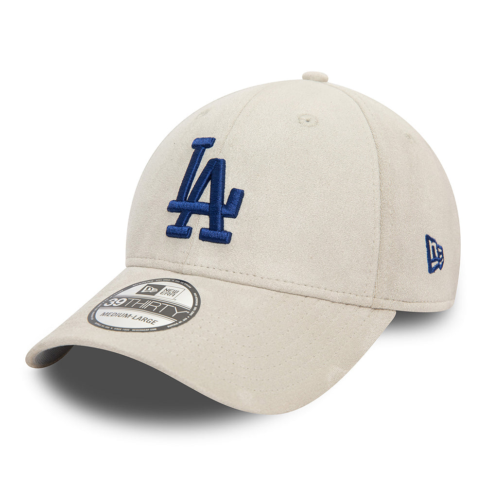 New Era 39THIRTY L.A. Dodgers Baseball Cap - MLB Faux Suede - Grey-Navy