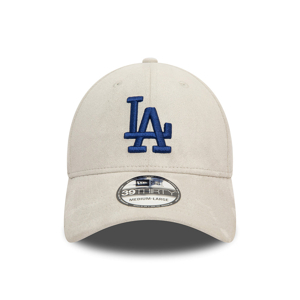 New Era 39THIRTY L.A. Dodgers Baseball Cap - MLB Faux Suede - Grey-Navy