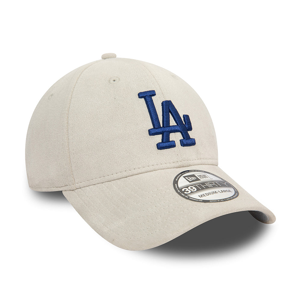 New Era 39THIRTY L.A. Dodgers Baseball Cap - MLB Faux Suede - Grey-Navy