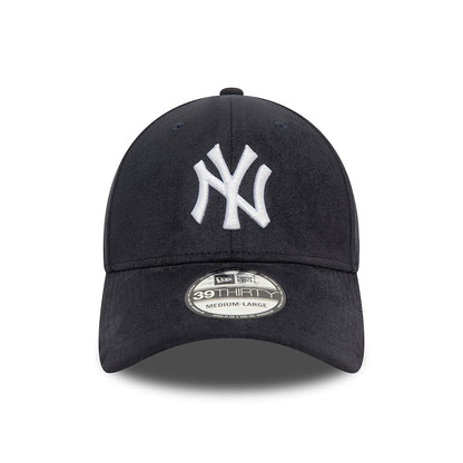 New Era 39THIRTY New York Yankees Baseball Cap - MLB Faux Suede - Navy-White