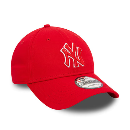 New Era 9FORTY New York Yankees Baseball Cap - MLB Team Outline - Scarlet-White