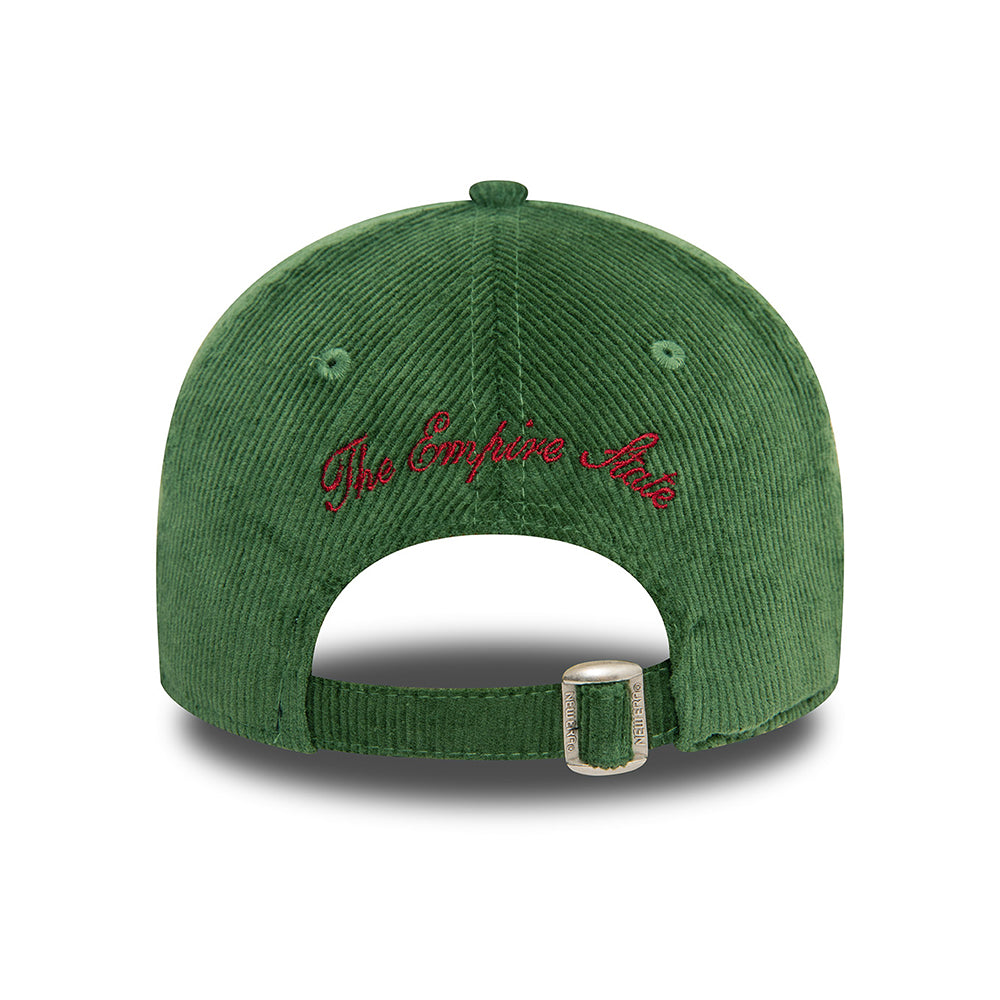 New Era 9TWENTY New York Baseball Cap - NE Cord - Dark Green