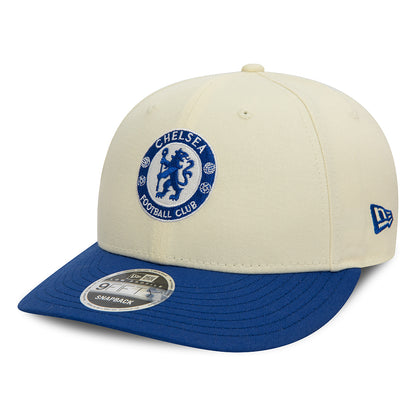 New Era 9FIFTY Chelsea FC Low Profile Snapback Cap - Lion Crest - Off White-Blue