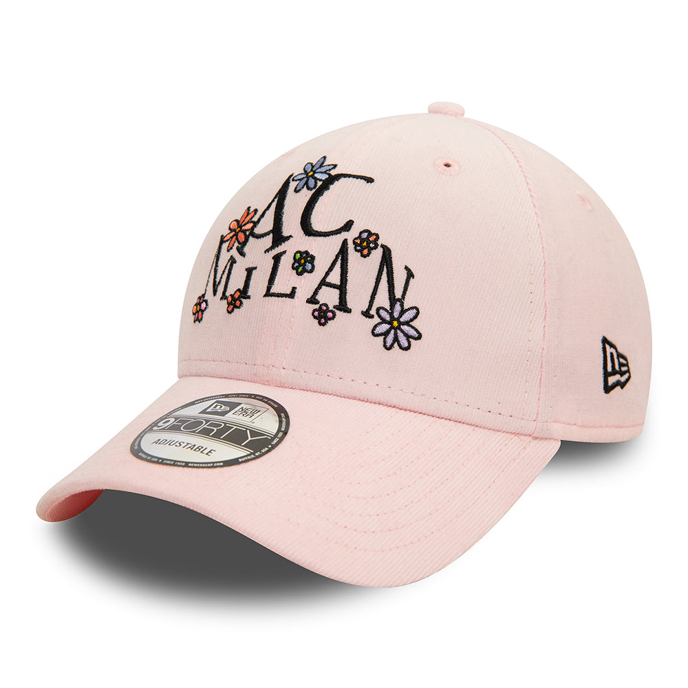 New Era 9FORTY AC Milan Baseball Cap - Needle Cord Doodle - Pink