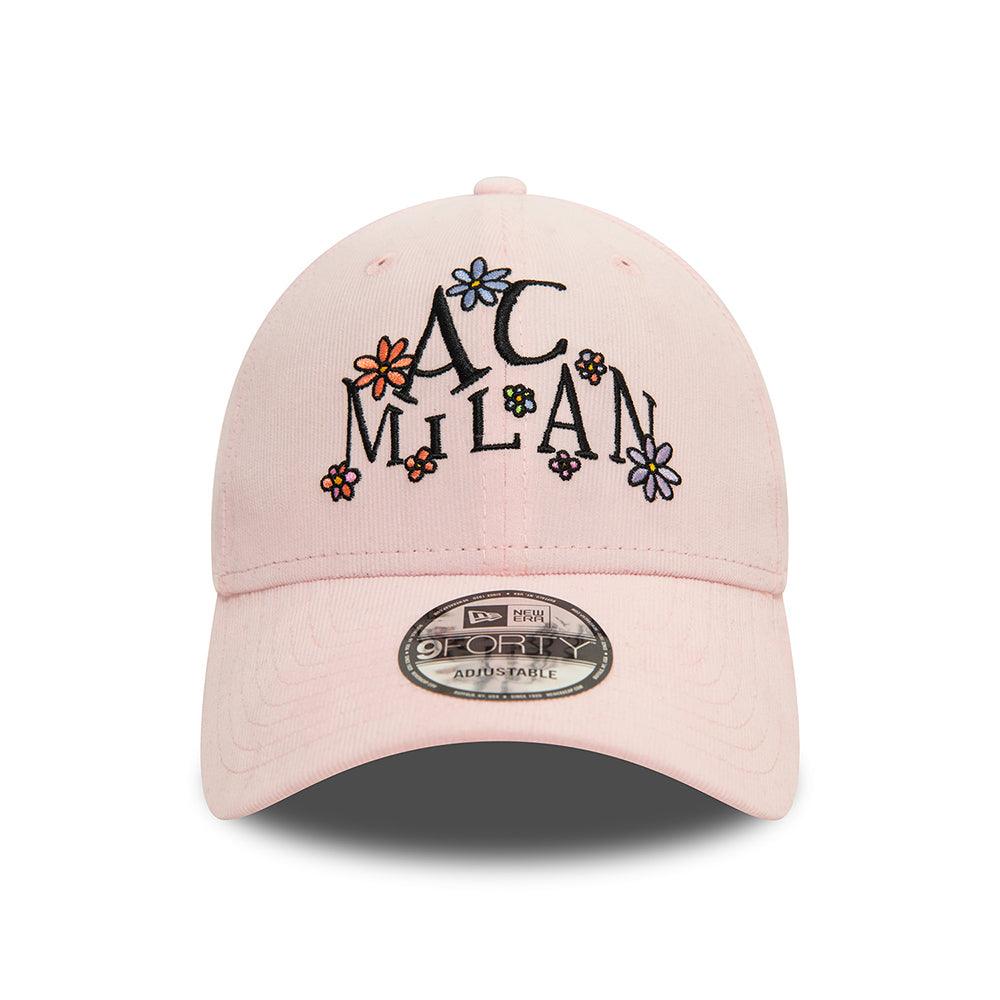 New Era 9FORTY AC Milan Baseball Cap - Needle Cord Doodle - Pink