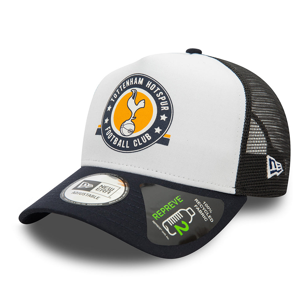 New Era Tottenham Hotspur FC A-Frame Trucker Cap - Graphic Repreve - Navy-White