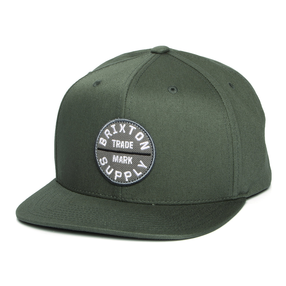 Brixton Hats Oath III Cotton Snapback Cap - Dark Vetiver