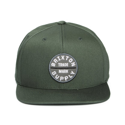 Brixton Hats Oath III Cotton Snapback Cap - Dark Vetiver