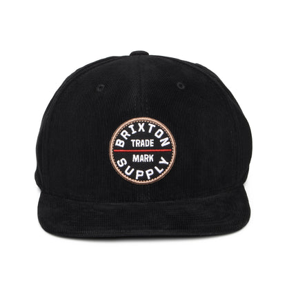 Brixton Hats Oath III Corduroy Snapback Cap - Black