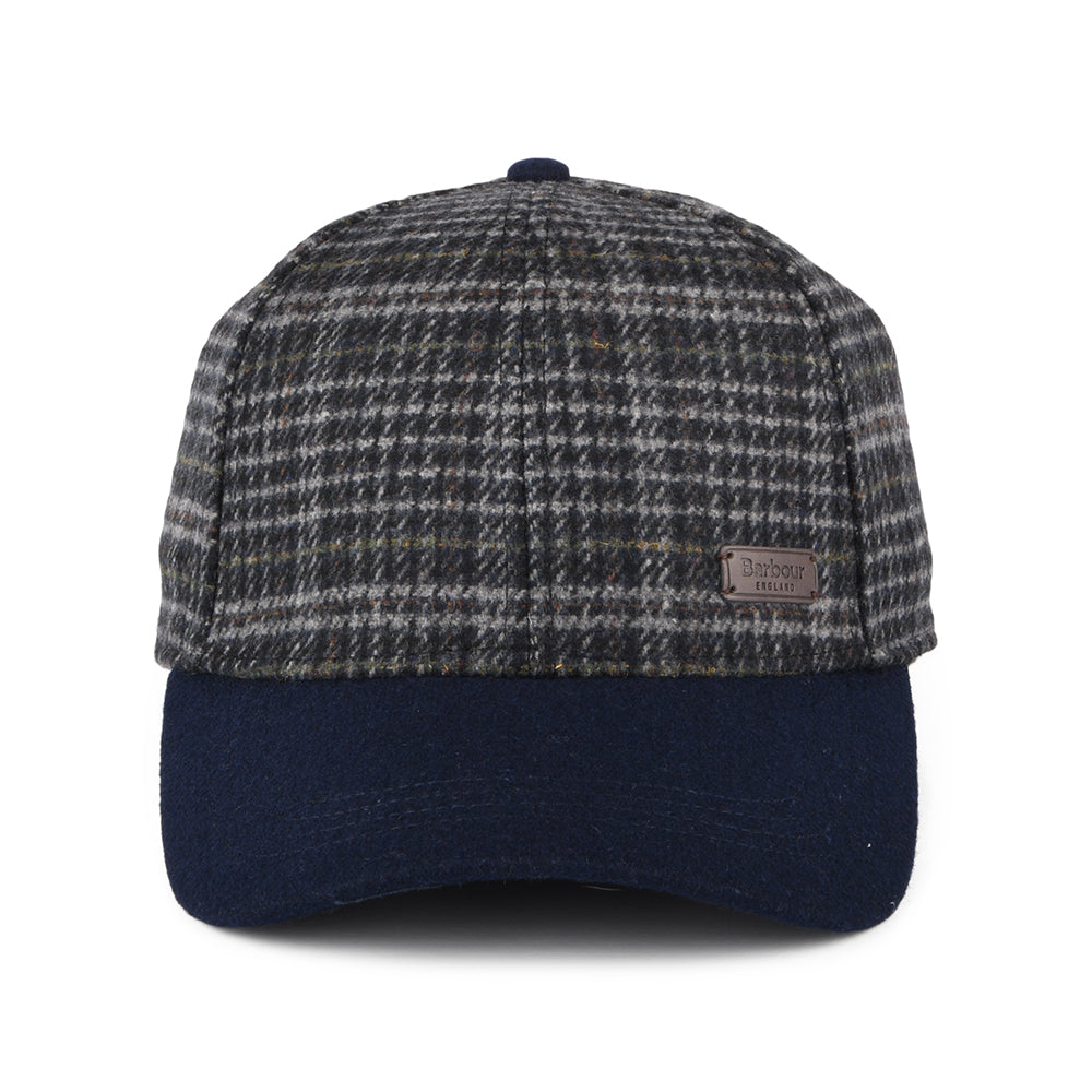 Barbour Hats Clyde Plaid Wool Blend Baseball Cap - Navy-Grey