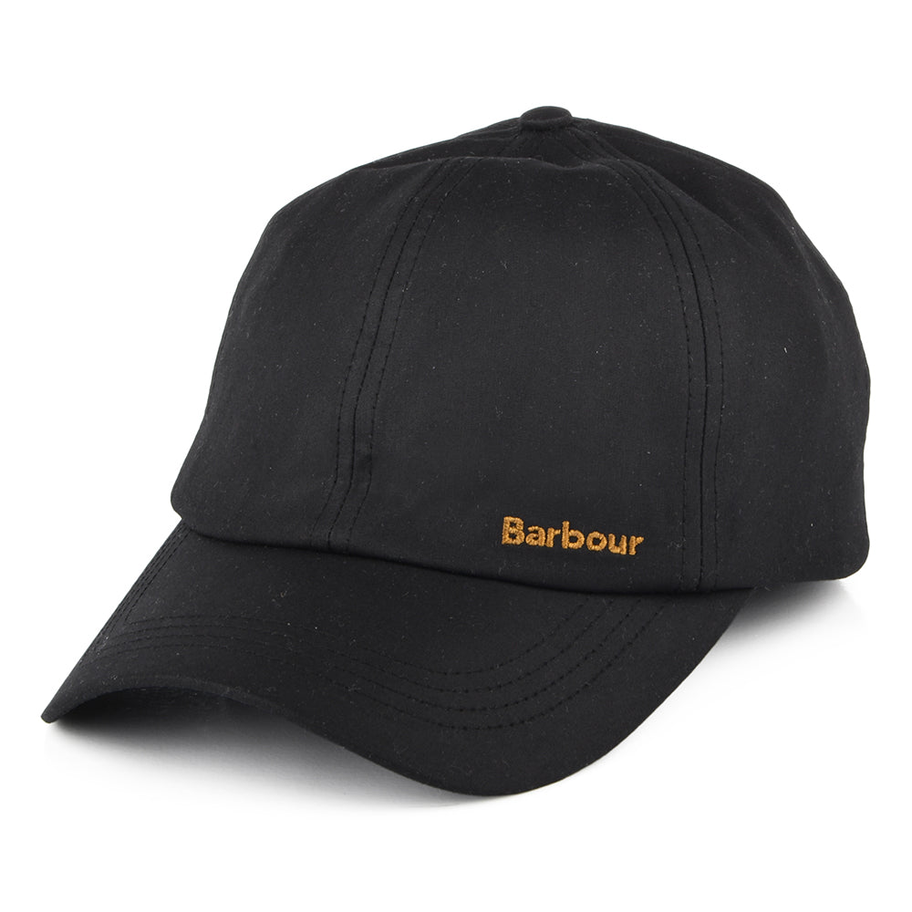 Barbour Hats Belsay Waxed Cotton Baseball Cap - Black