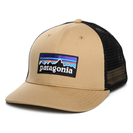 Patagonia Hats P-6 Logo Organic Cotton Trucker Cap - Light Brown-Black