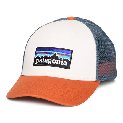 Patagonia Hats P-6 Logo Organic Cotton LoPro Trucker Cap - White-Rust-Smoke Blue