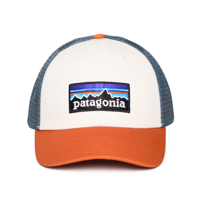 Patagonia Hats P-6 Logo Organic Cotton LoPro Trucker Cap - White-Rust-Smoke Blue