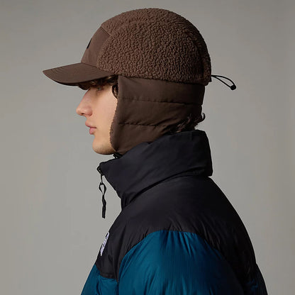 The North Face Hats Cragmont Water Repellent Fleece 5 Panel Cap With Earflaps - Smoke Brown