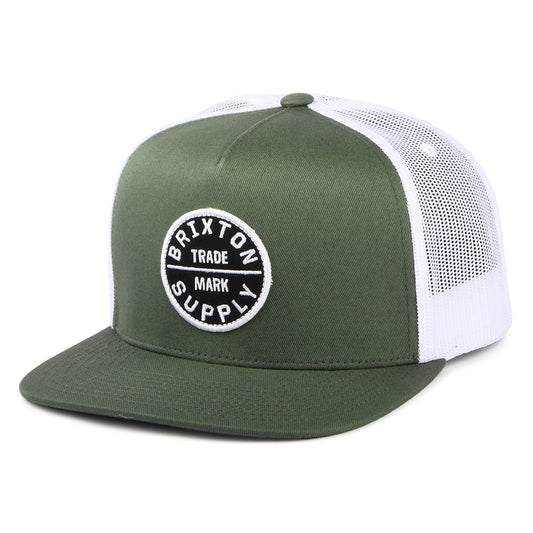 Brixton Hats Oath MP Trucker Cap - Dark Sage-White