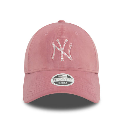 New Era Womens 9FORTY New York Yankees Baseball Cap - MLB Velour Diamante - Pink