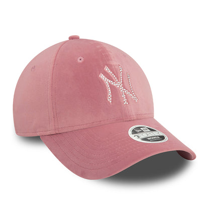 New Era Womens 9FORTY New York Yankees Baseball Cap - MLB Velour Diamante - Pink