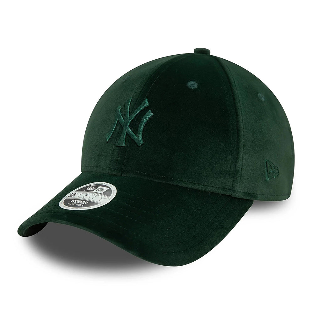 New Era Womens 9FORTY New York Yankees Baseball Cap - MLB Velour - Dark Green