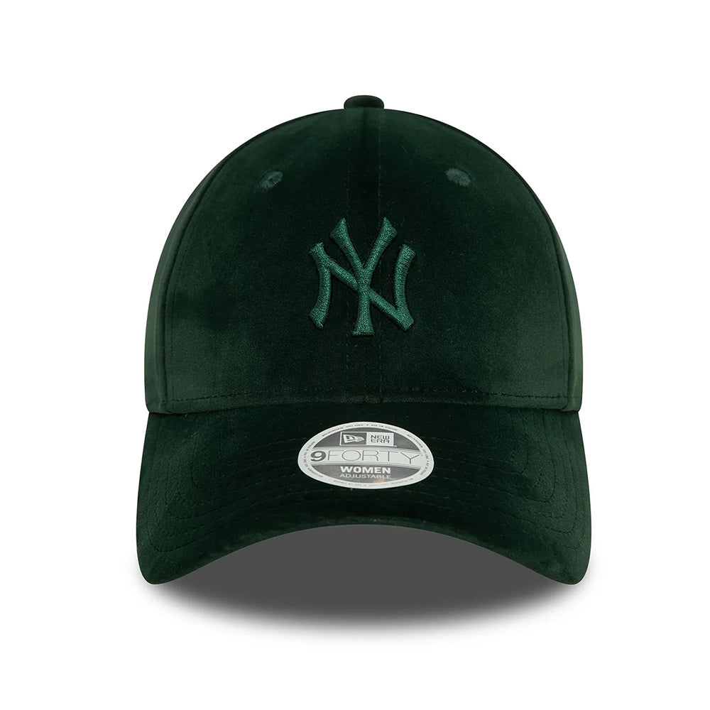 New Era Womens 9FORTY New York Yankees Baseball Cap - MLB Velour - Dark Green