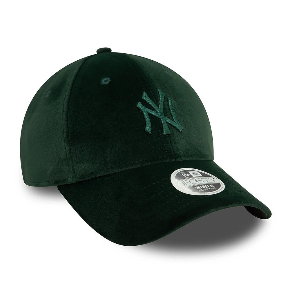 New Era Womens 9FORTY New York Yankees Baseball Cap - MLB Velour - Dark Green