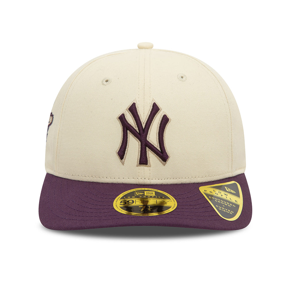 New Era 59FIFTY New York Yankees Low Profile Baseball Cap - MLB Seasonal World Series - Light Cream-Damson