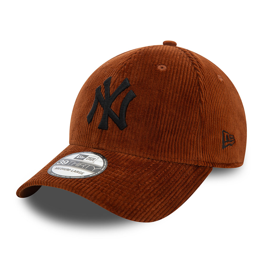 New Era 39THIRTY New York Yankees Baseball Cap - MLB Cord - Brown-Black