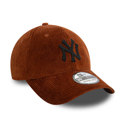 New Era 39THIRTY New York Yankees Baseball Cap - MLB Cord - Brown-Black