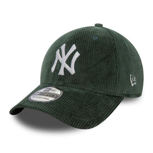 New Era 39THIRTY New York Yankees Baseball Cap - MLB Cord - Dark Green-White