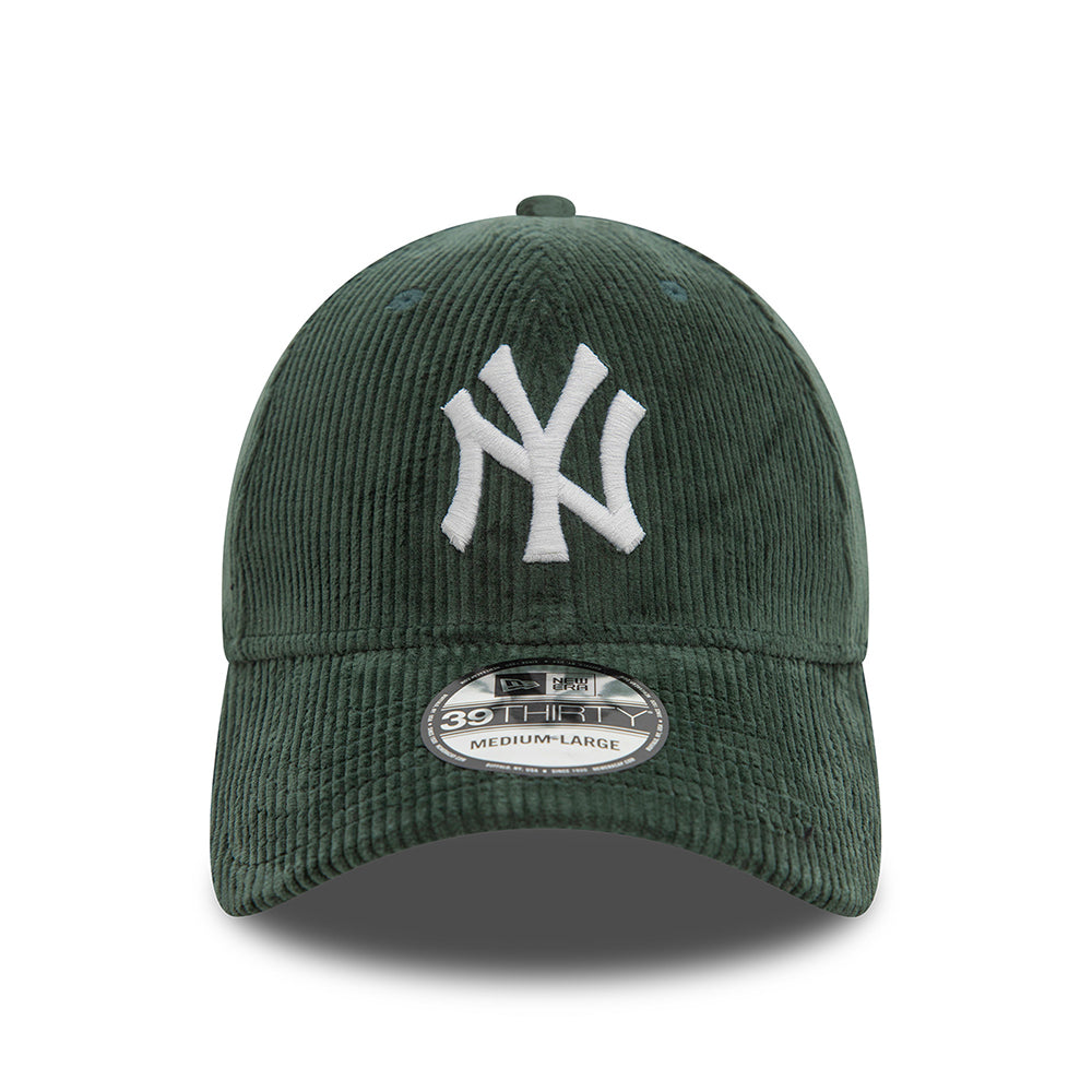 New Era 39THIRTY New York Yankees Baseball Cap - MLB Cord - Dark Green-White