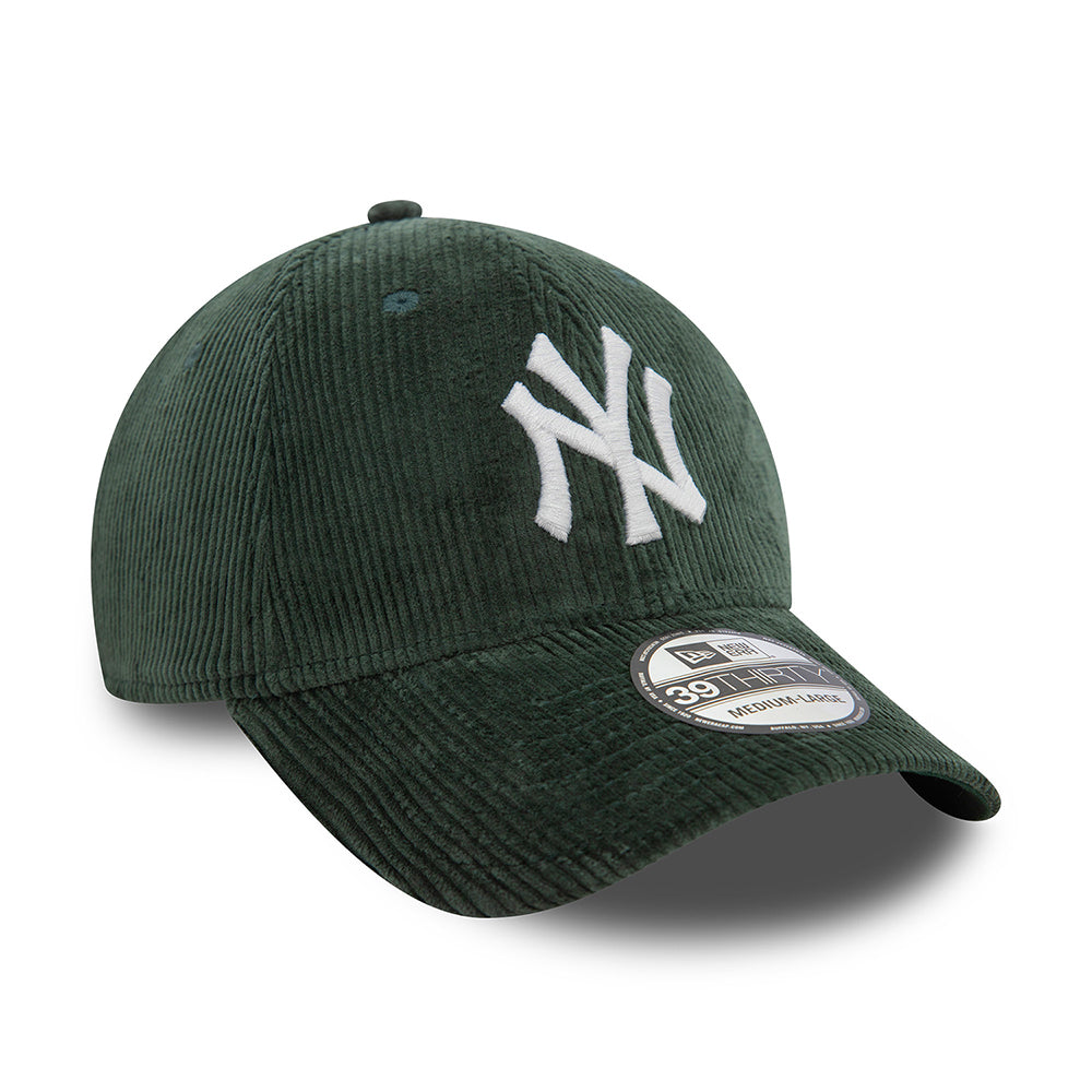 New Era 39THIRTY New York Yankees Baseball Cap - MLB Cord - Dark Green-White