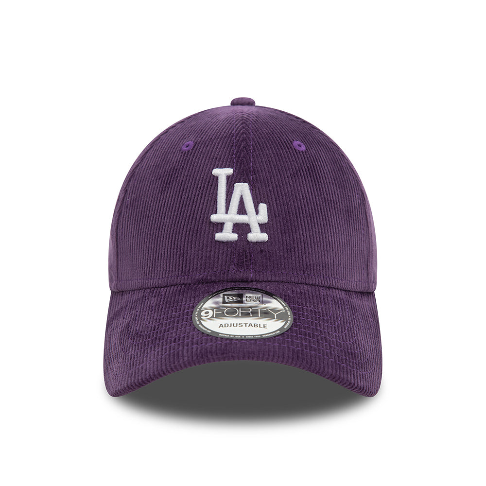 New Era 9FORTY L.A. Dodgers Baseball Cap - MLB Cord - Damson-White