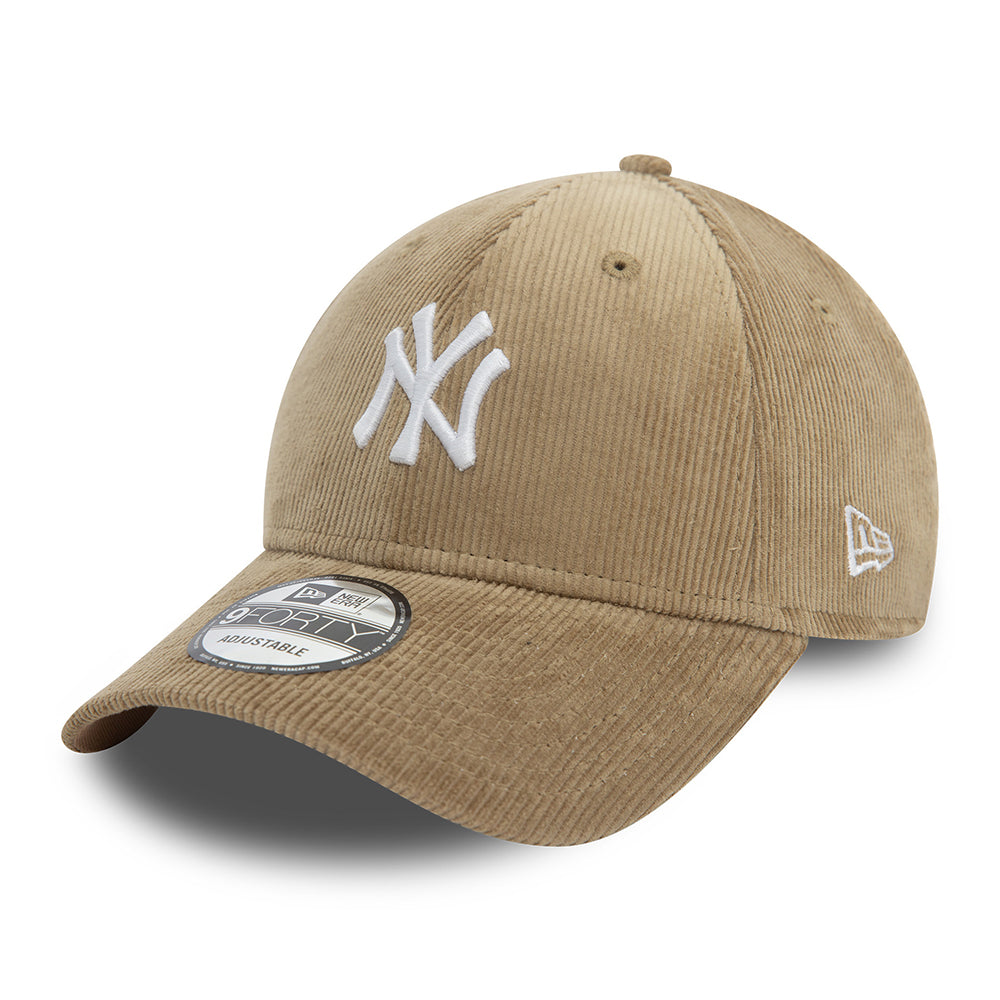 New Era Unisex 9FORTY New York Yankees Baseball Cap - MLB Cord - Taupe-White