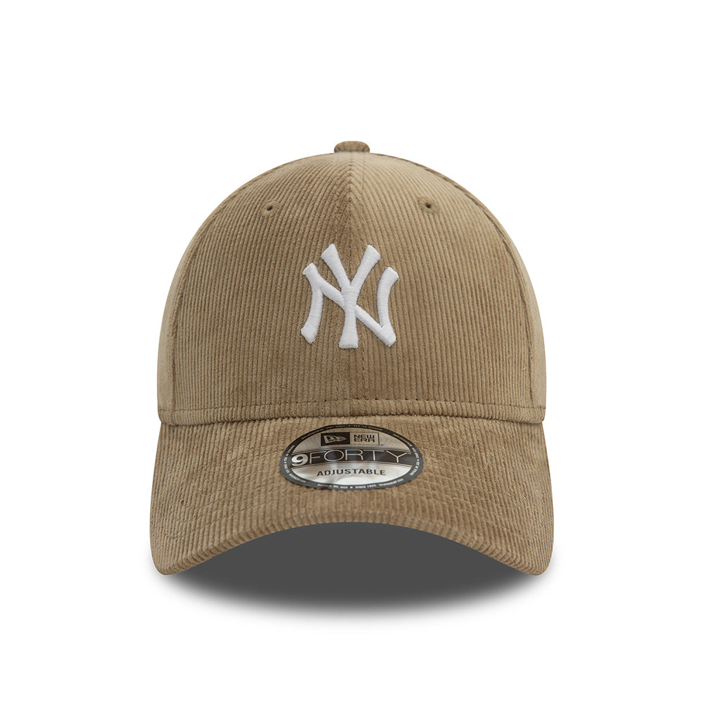 New Era Unisex 9FORTY New York Yankees Baseball Cap - MLB Cord - Taupe-White