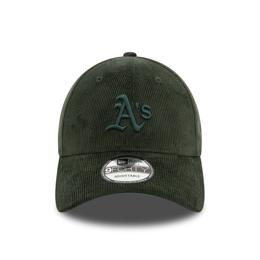 New Era 9FORTY Oakland Athletics Baseball Cap - MLB Cord - Dark Green