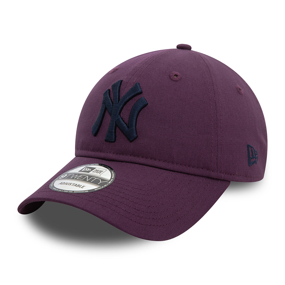 New Era 9TWENTY New York Yankees Baseball Cap - MLB League Essential - Damson-Navy Blue