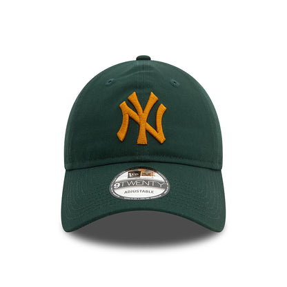 New Era 9TWENTY New York Yankees Baseball Cap - MLB League Essential - Dark Green-Amber