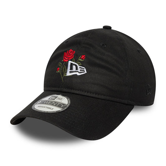 New Era 9TWENTY Baseball Cap - NE Rose Icon - Black