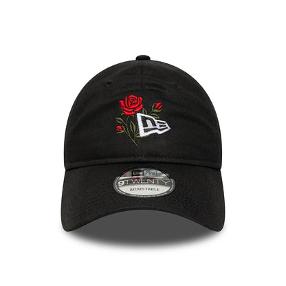 New Era 9TWENTY Baseball Cap - NE Rose Icon - Black