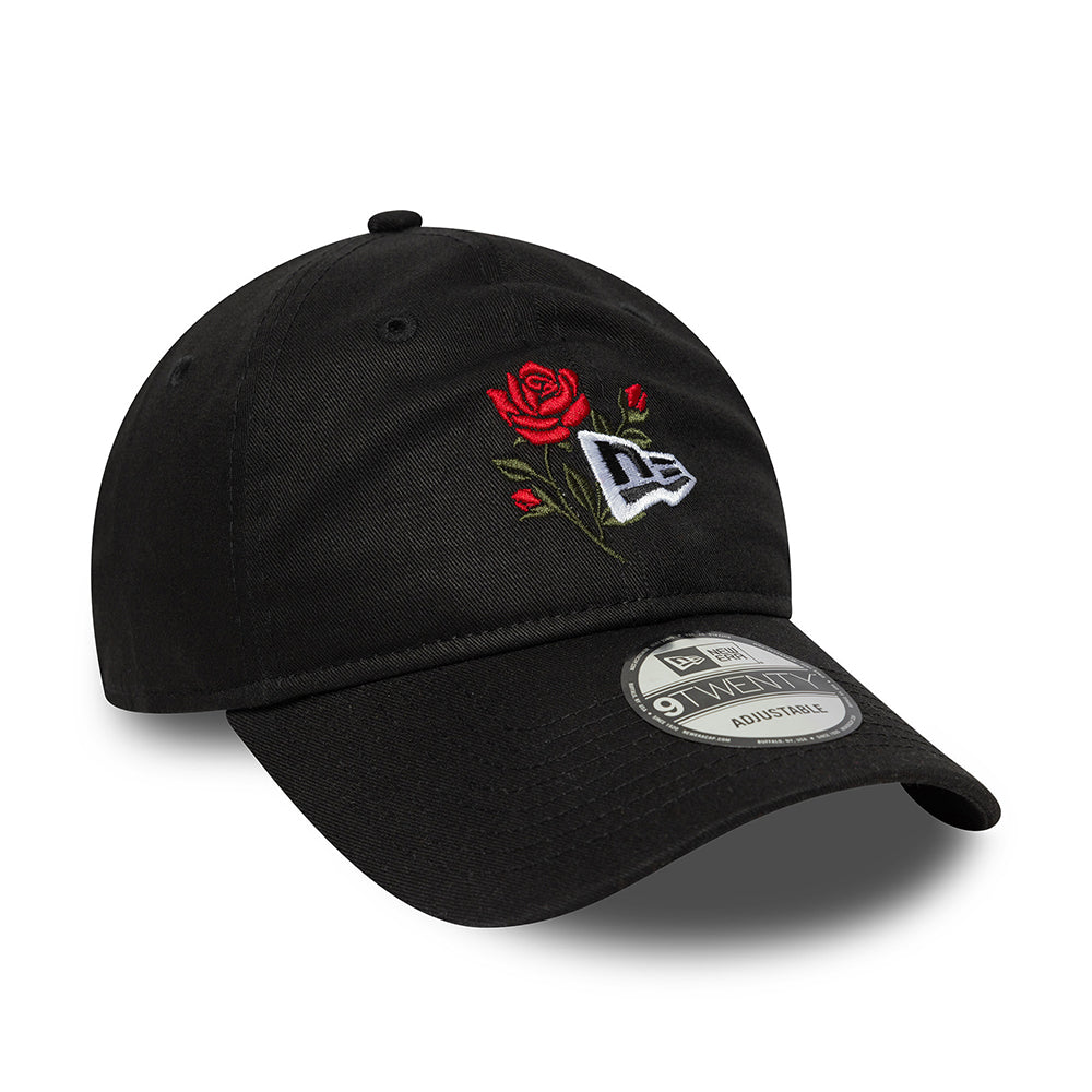 New Era 9TWENTY Baseball Cap - NE Rose Icon - Black