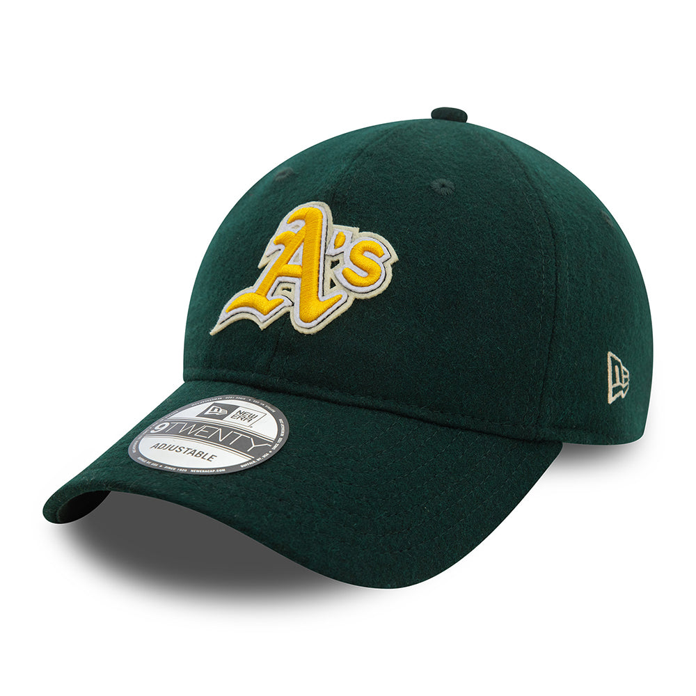 New Era 9TWENTY Oakland Athletics Baseball Cap - MLB Melton - Dark Green